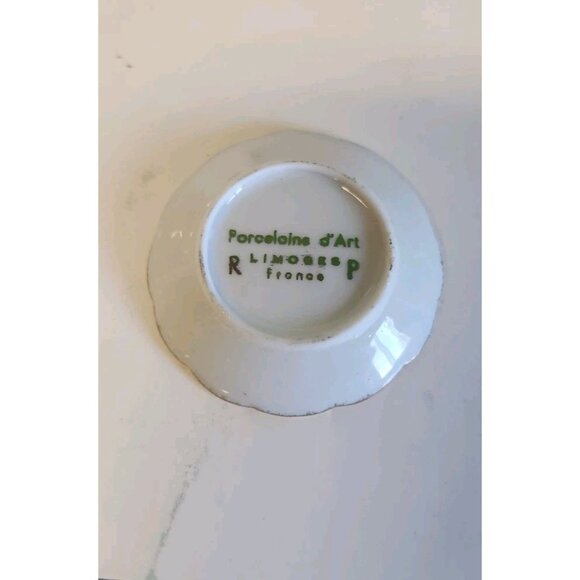 Vintage Porcelain d'Art Limoges Mini Plates Set 5 Courting Scene With 4 Stands - Picture 5 of 11